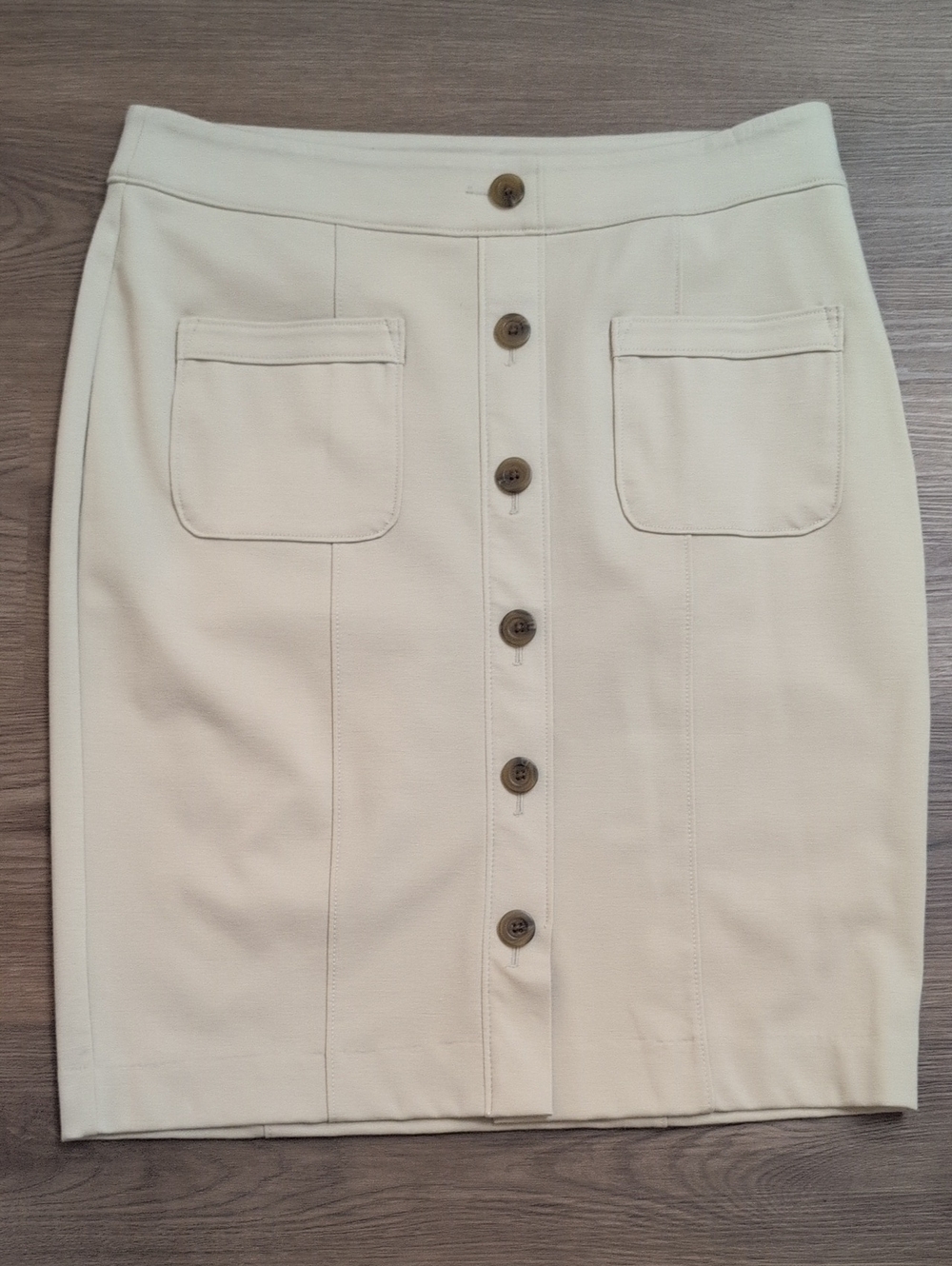 Banana Republic Tan Button-Front Pencil Skirt